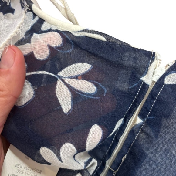 Vintage 70’s Blue And White Prairie Cottage Core Maxi Dress Women’s 10 Ruffle - Picture 16 of 16